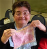 A nearly finished piece of work at the Textile Tales workshop at Peterlee